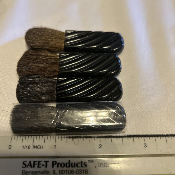 Powder Foundation Blush Brush With Blue Handle Lot Of 4 Fit Some Compacts New - Picture 2 of 5